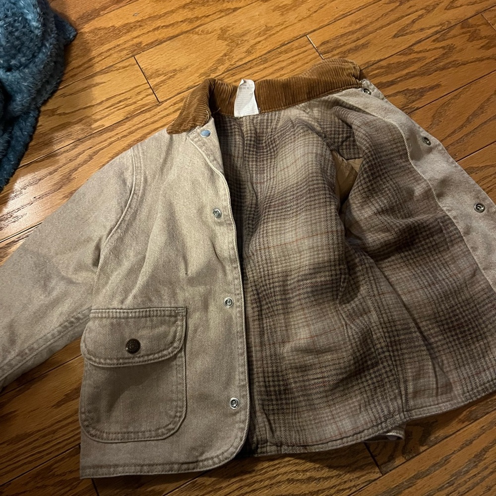 Lee boys 3T Tan Jean Jacket with Brown Collar - Picture 3 of 6